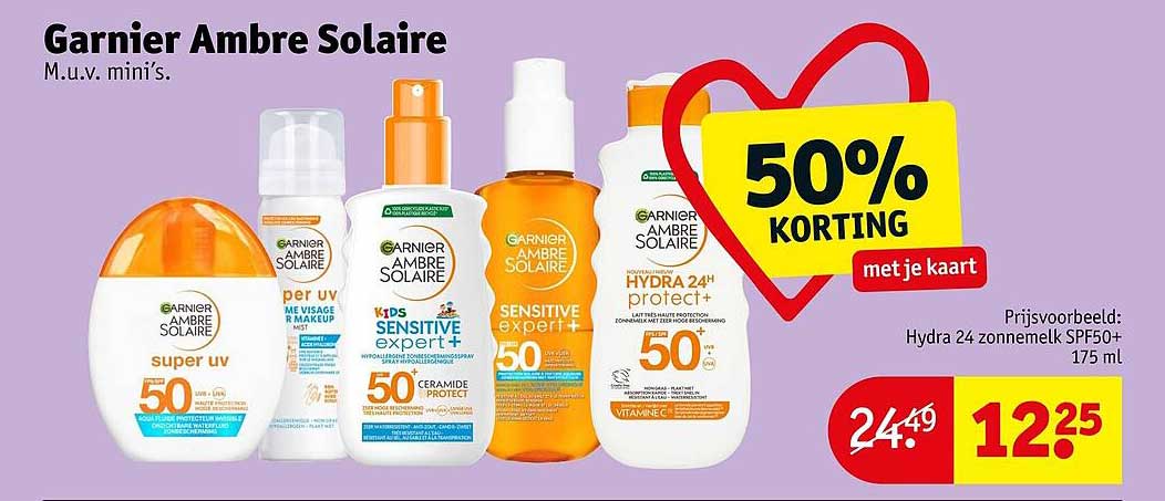 Garnier Ambre Solaire M.u.v. mini’s. 50% KORTING met je kaart