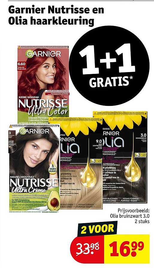 Garnier Nutrisse en Olia haarkleuring 1+1 GRATIS*