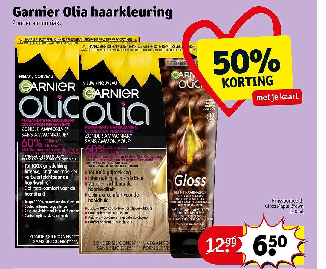 Garnier Olia haarkleuring 50% KORTING met je kaart