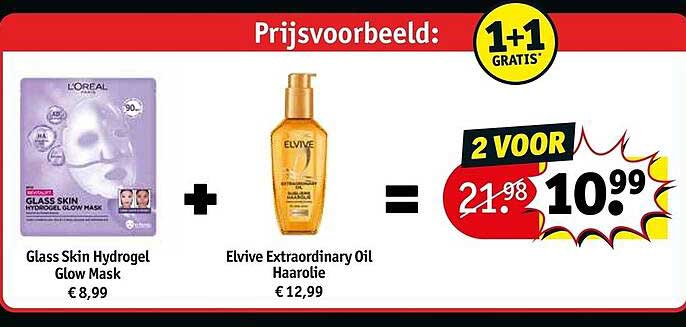 Glass Skin Hydrogel Glow Mask + Elvive Extraordinary Oil Haarolie 1+1 GRATIS