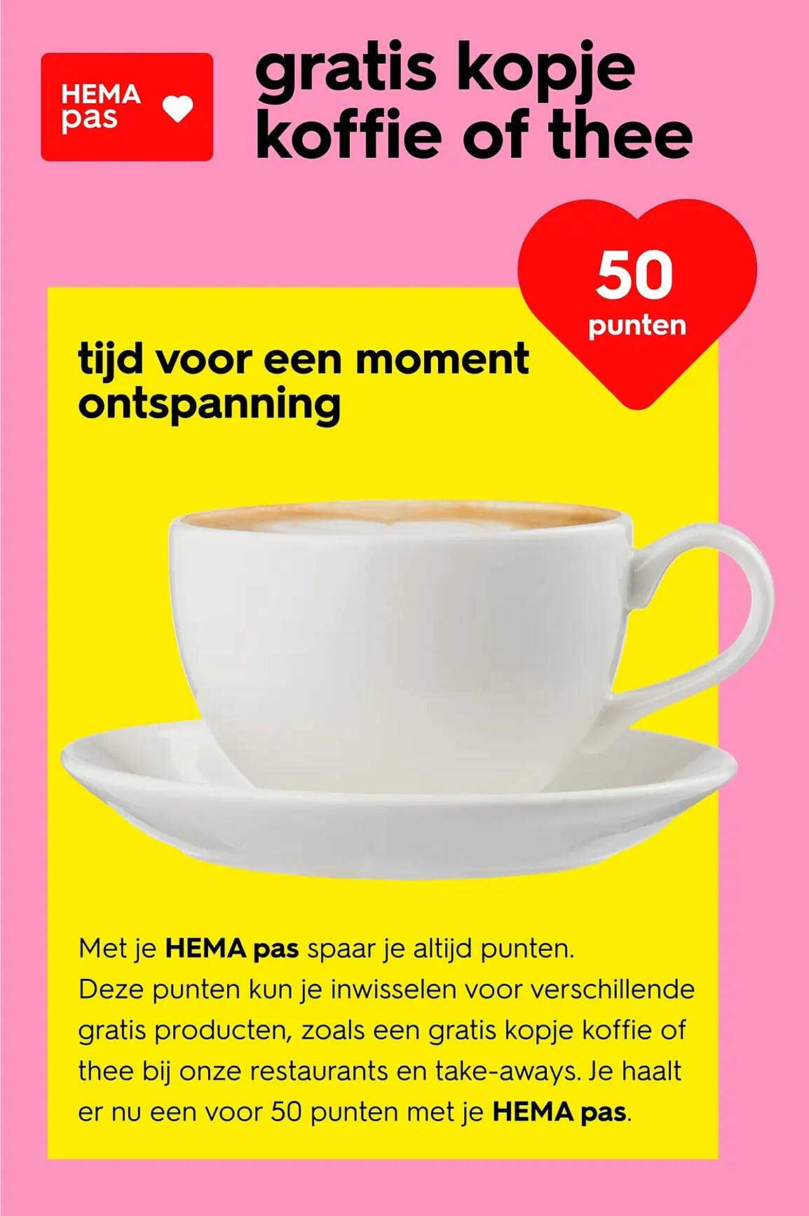 gratis kopje koffie of thee