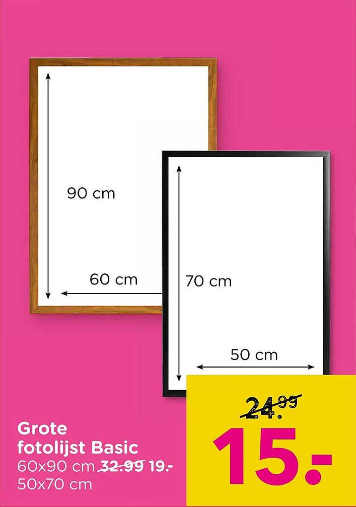 Grote fotolijst Basic 60x90 cm 50x70 cm