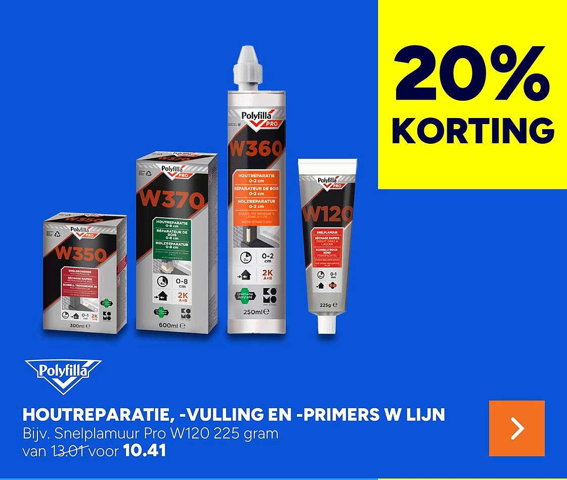HOUTREPARATIE, -VULLING EN -PRIMERS W LIJN