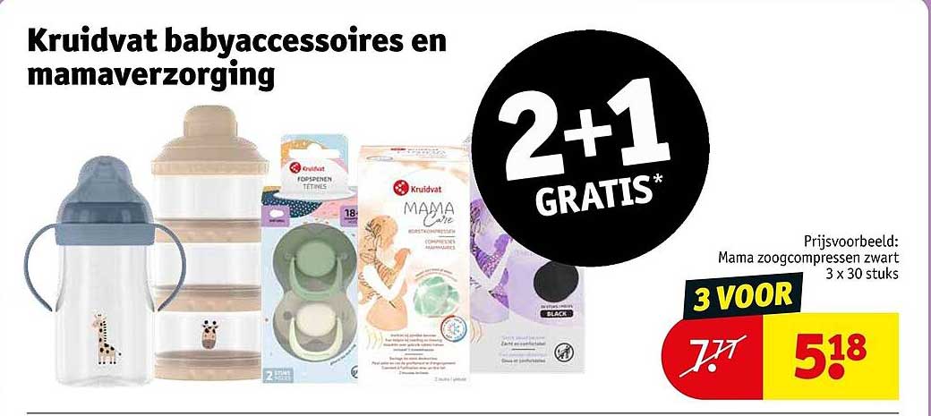 Kruidvat babyaccessoires en mamaverzorging 2+1 GRATIS*