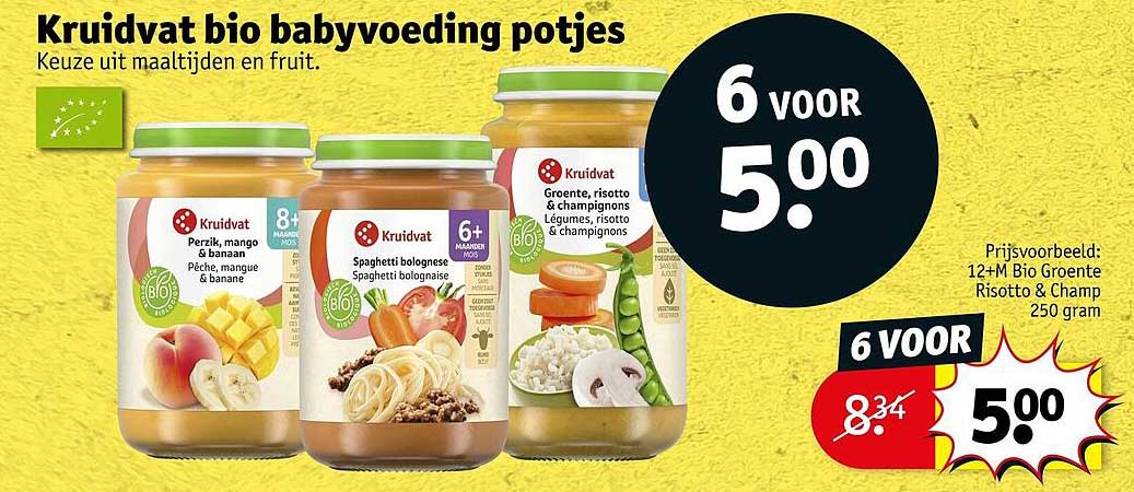 Kruidvat bio babyvoeding potjes 6 voor 5.00