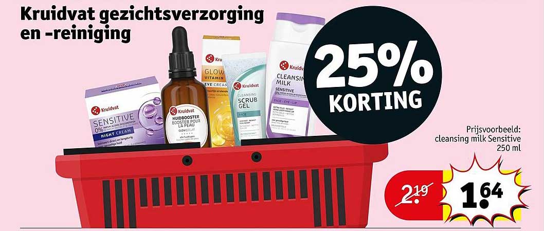 Kruidvat gezichtsverzorging en -reiniging 25% KORTING