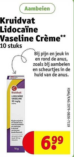 Kruidvat Lidocaïne Vaseline Crème** 10 stuks