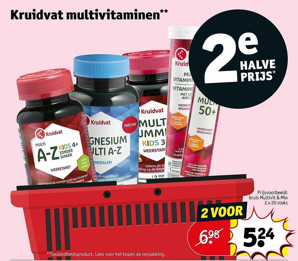 Kruidvat multivitaminen** 2e halve prijs