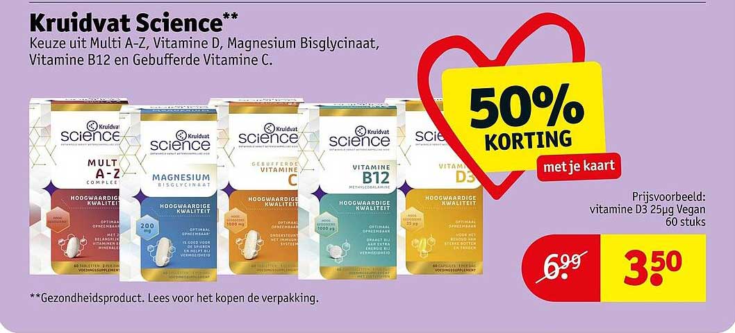 Kruidvat Science** 50% KORTING met je kaart