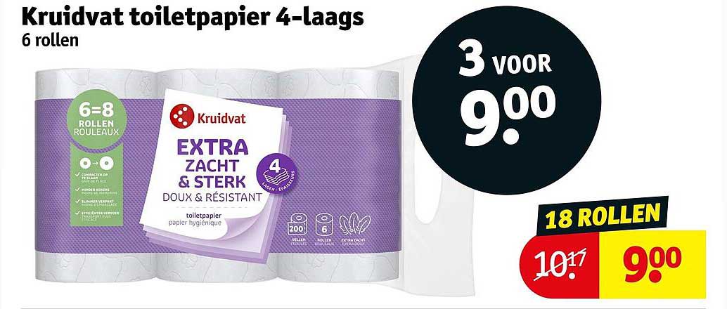 Kruidvat toiletpapier 4-laags 6 rollen
