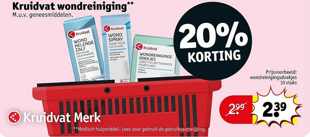 Kruidvat wondreiniging** 20% korting