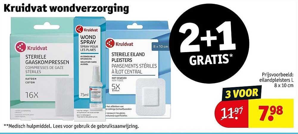 Kruidvat wondverzorging 2+1 GRATIS*