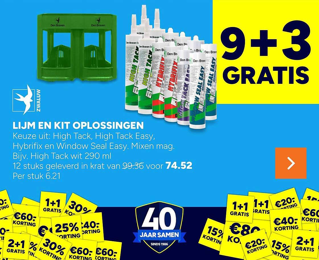 LIJM EN KIT OPLOSSINGEN 9+3 GRATIS
