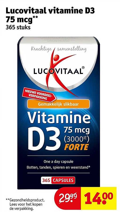 Lucovitaal vitamine D3 75 mcg** 365 stuks