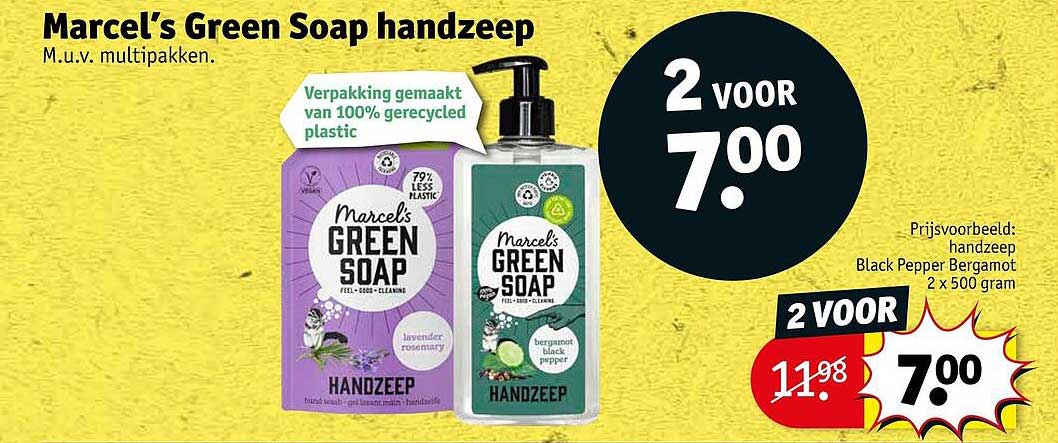 Marcel’s Green Soap handzeep 2 voor 7.00