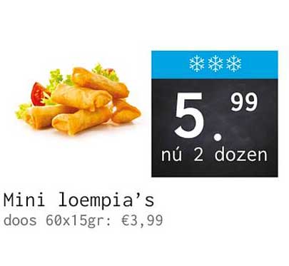Mini loempia’s nu 2 dozen