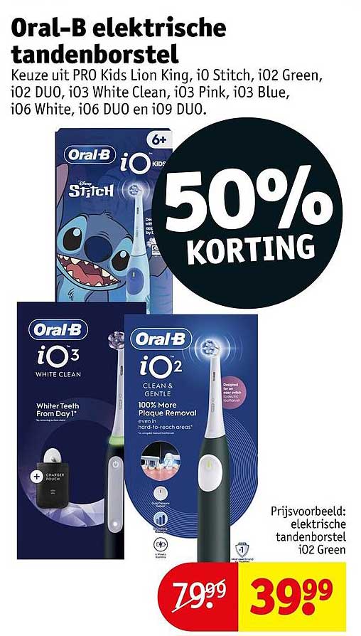 Oral-B elektrische tandenborstel 50% korting