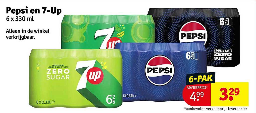 Pepsi en 7-Up 6 x 330 ml