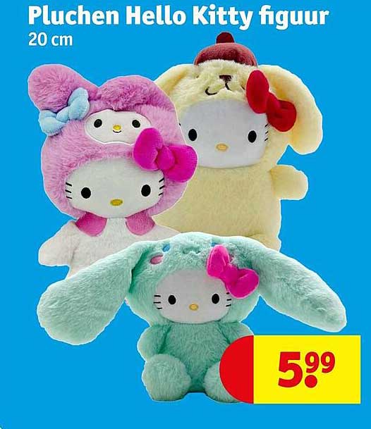 Pluchen Hello Kitty figuur 20 cm