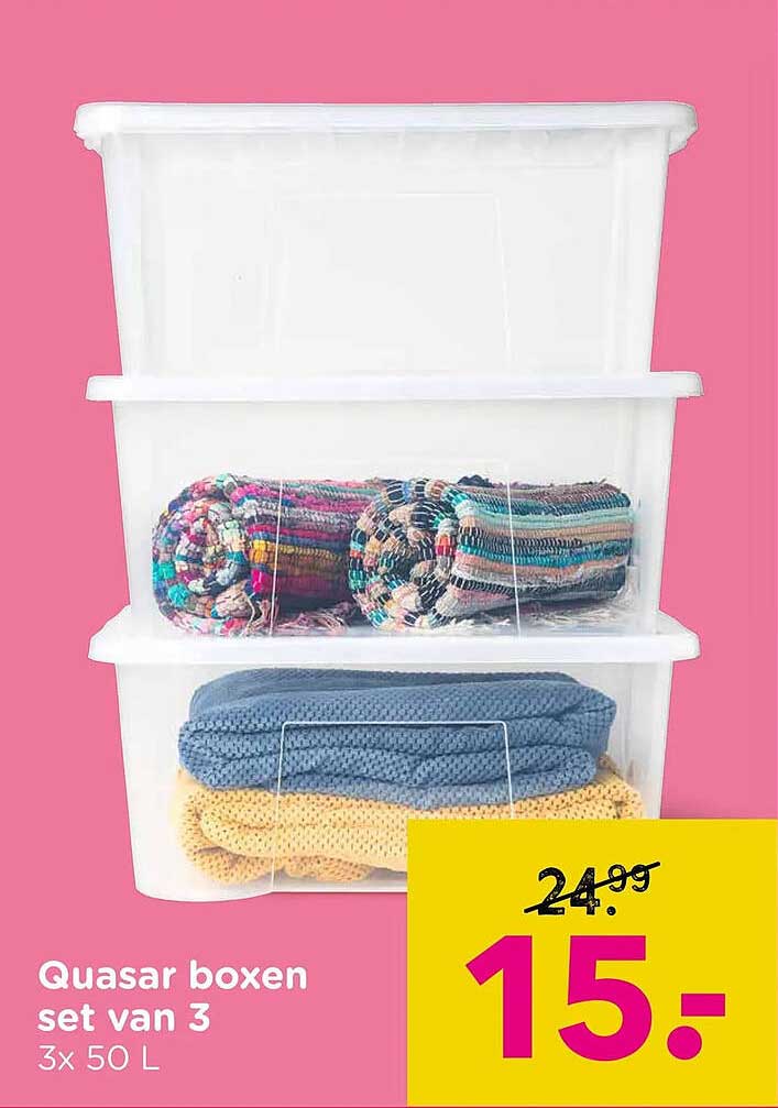Quasar boxen set van 3 3x 50 L