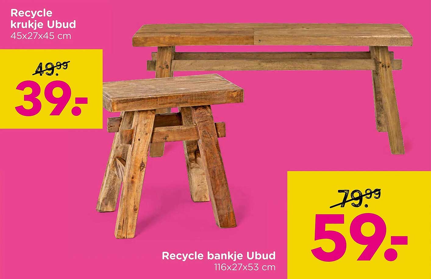 Recycle krukje Ubud 45x27x45 cm