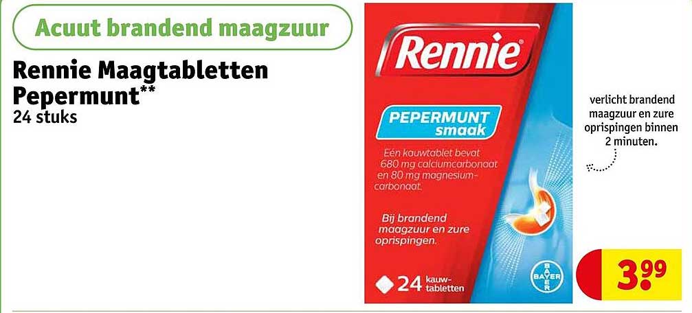 Rennie Maagtabletten Pepermunt 24 stuks