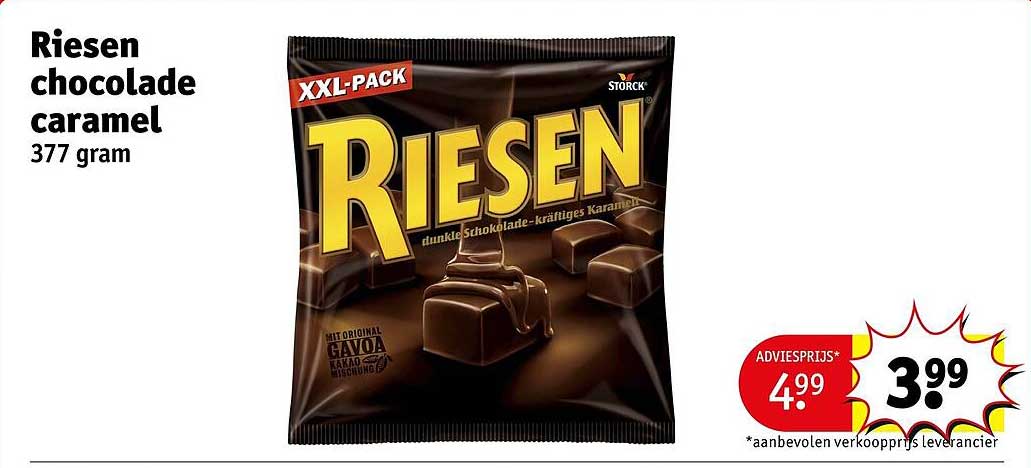 Riesen chocolade caramel 377 gram