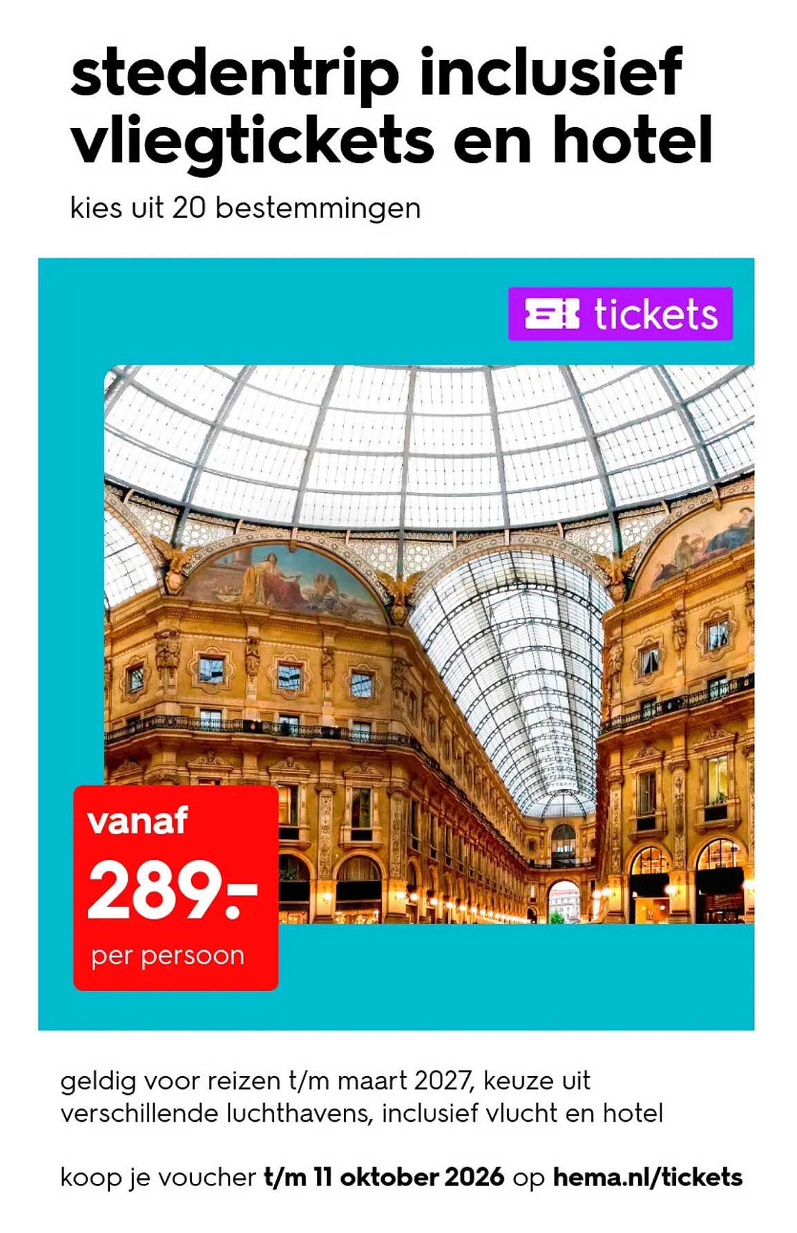 stedentrip inclusief vliegtickets en hotel