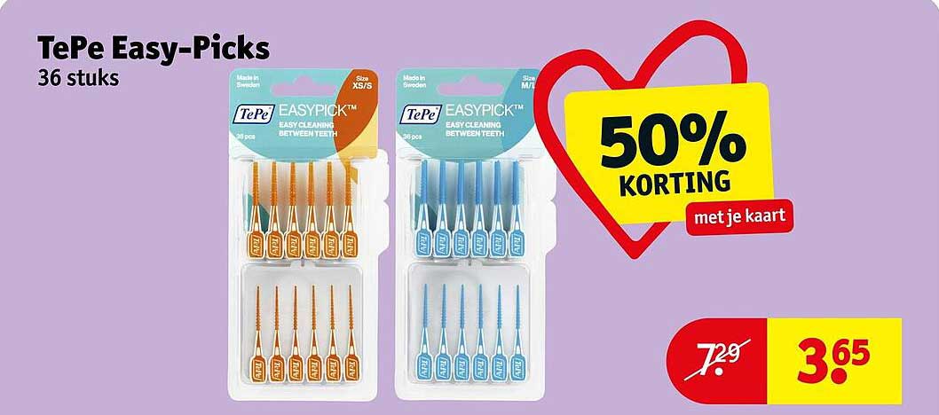 TePe Easy-Picks 36 stuks 50% korting met je kaart