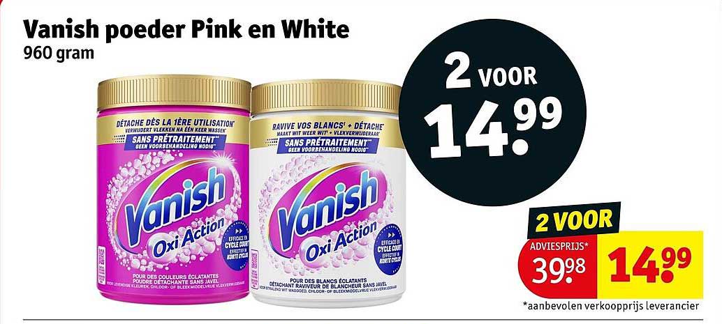 Vanish poeder Pink en White 960 gram 2 voor 14.99