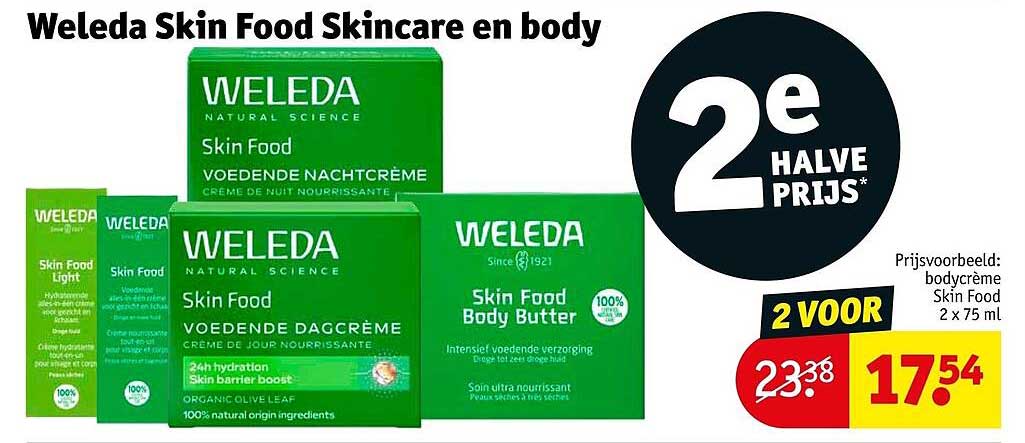 Weleda Skin Food Skincare en body 2e halve prijs