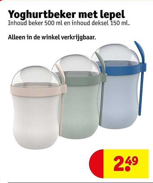 Yoghurtbeker met lepel