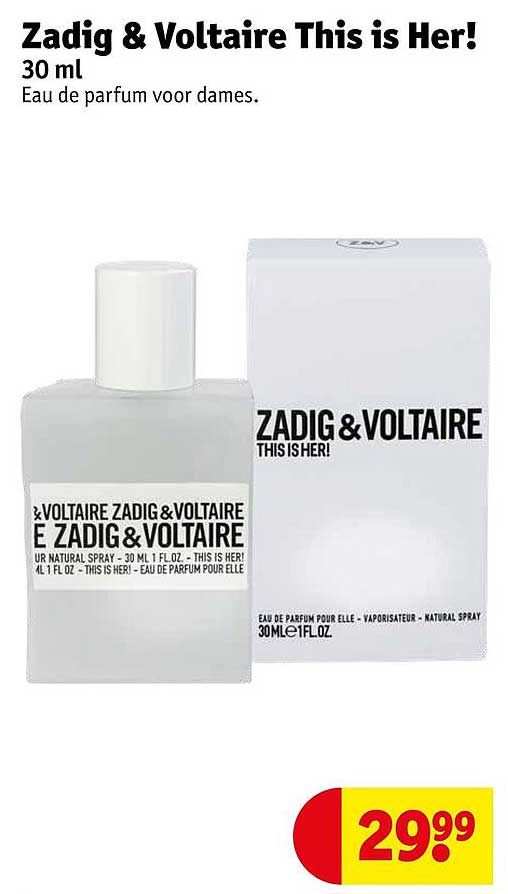 Zadig & Voltaire This is Her! 30 ml Eau de parfum voor dames.