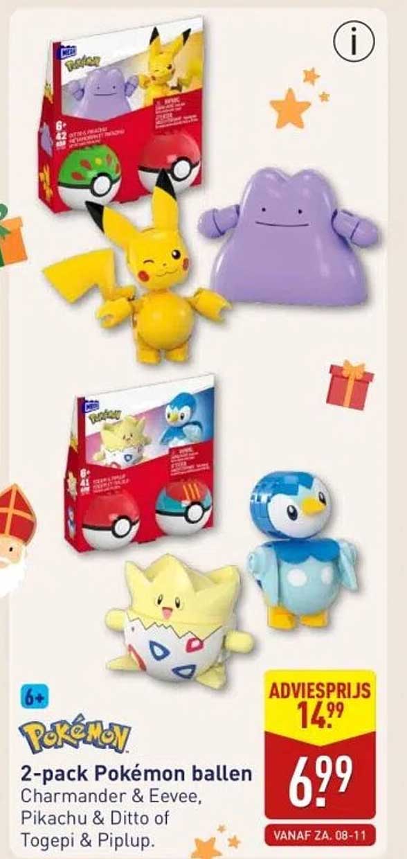 2-pack Pokémon ballen