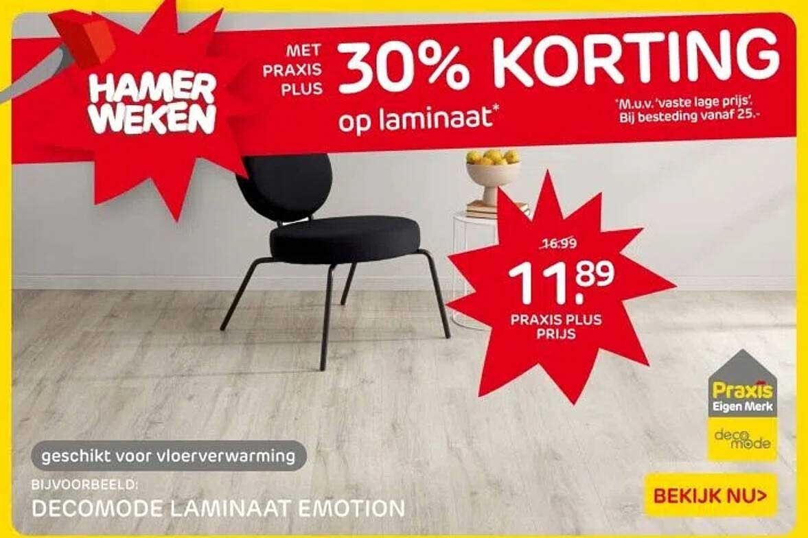 30% KORTING op laminaat