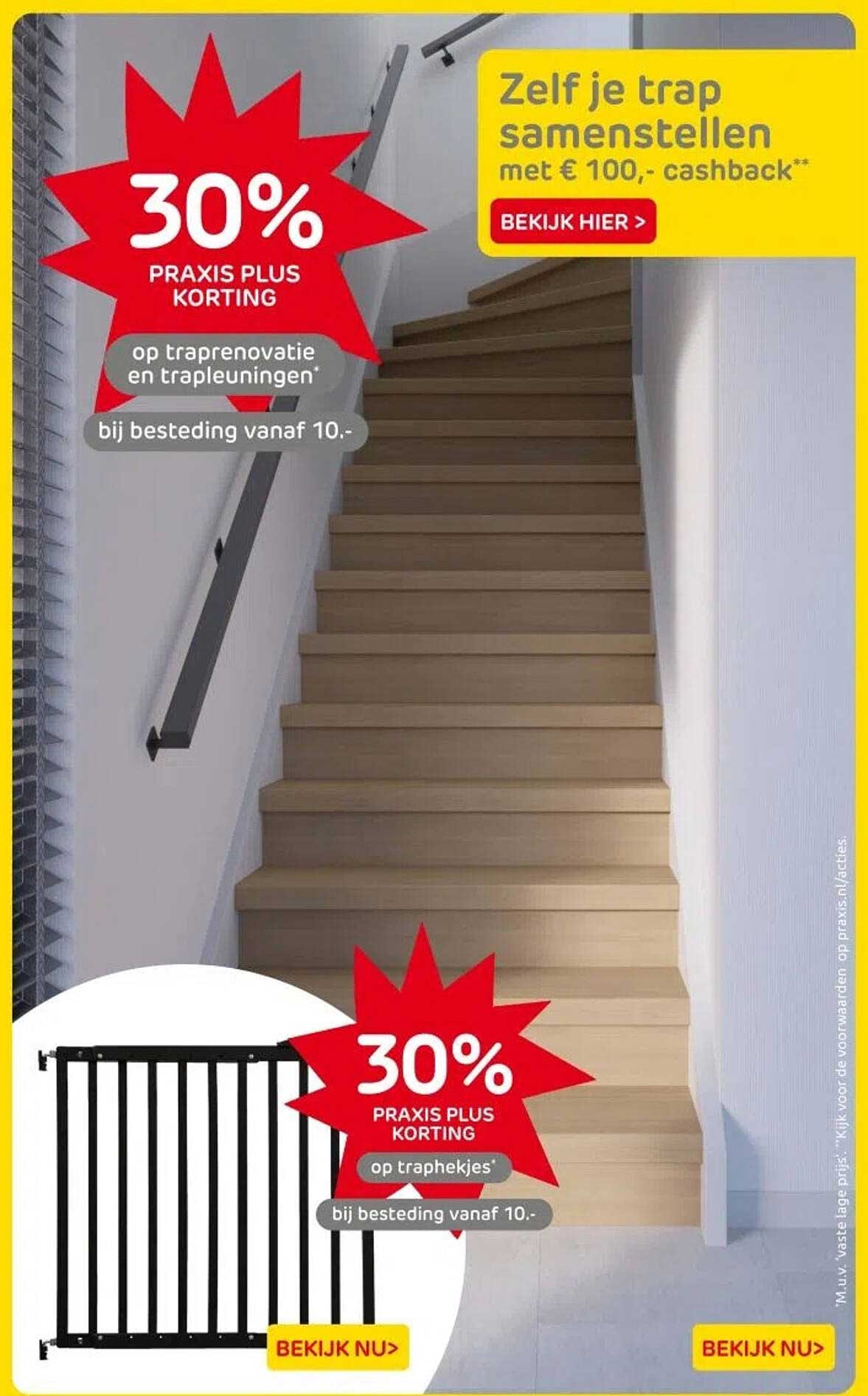 30% PRAxis Plus korting op traprenovatie en trapleuningen bij besteding vanaf 10,-
