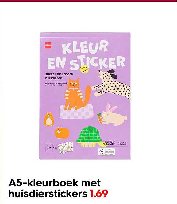 A5-kleurboek met huisdierstickers