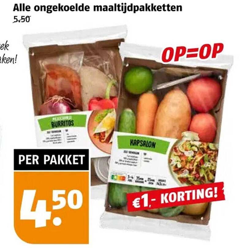 Alle ongekoelde maaltijdpakketten