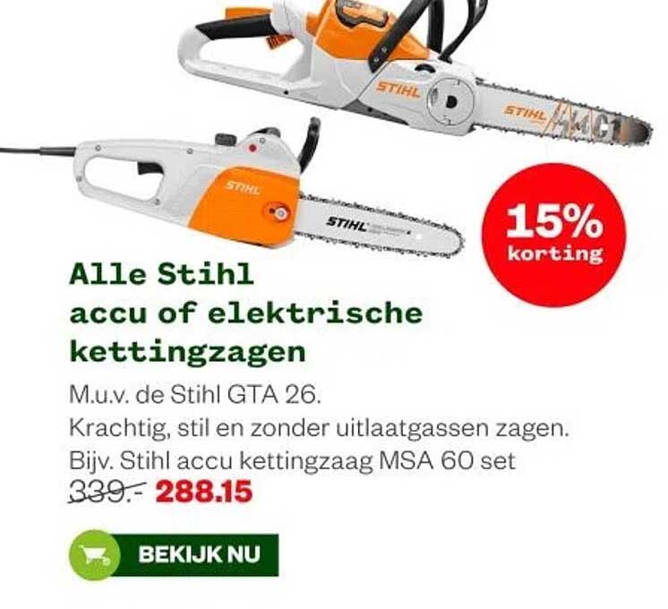Alle Stihl accu of elektrische kettingzagen