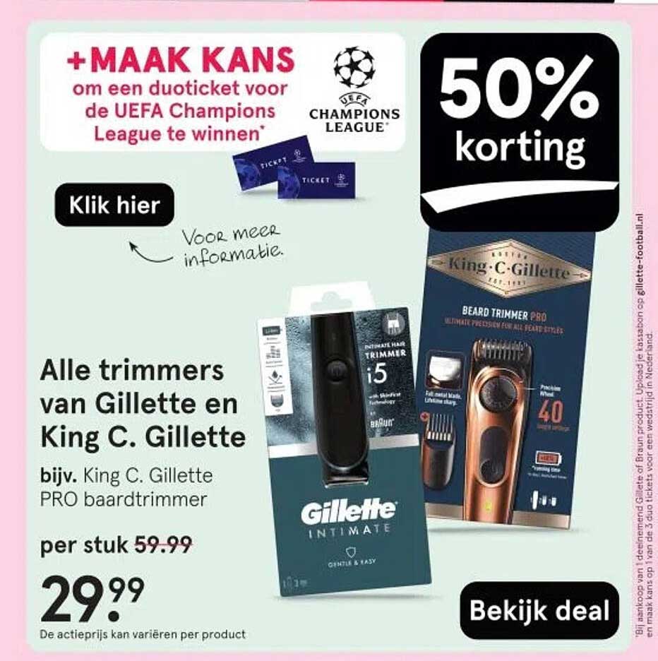 Alle trimmers van Gillette en King C. Gillette bijv. King C. Gillette PRO baardtrimmer