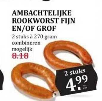AMBACHTELIJKE ROOKWORST FIJN EN/OF GROF