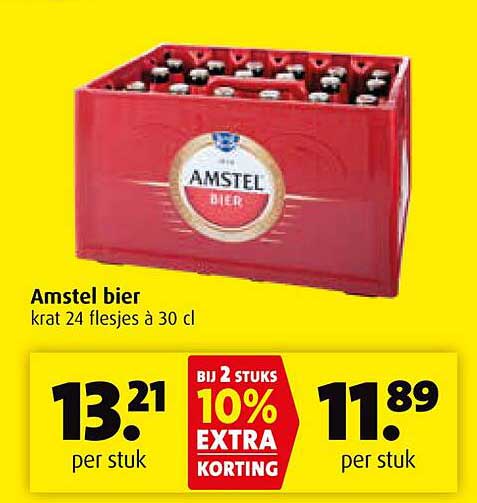 Amstel bier krat 24 flesjes à 30 cl