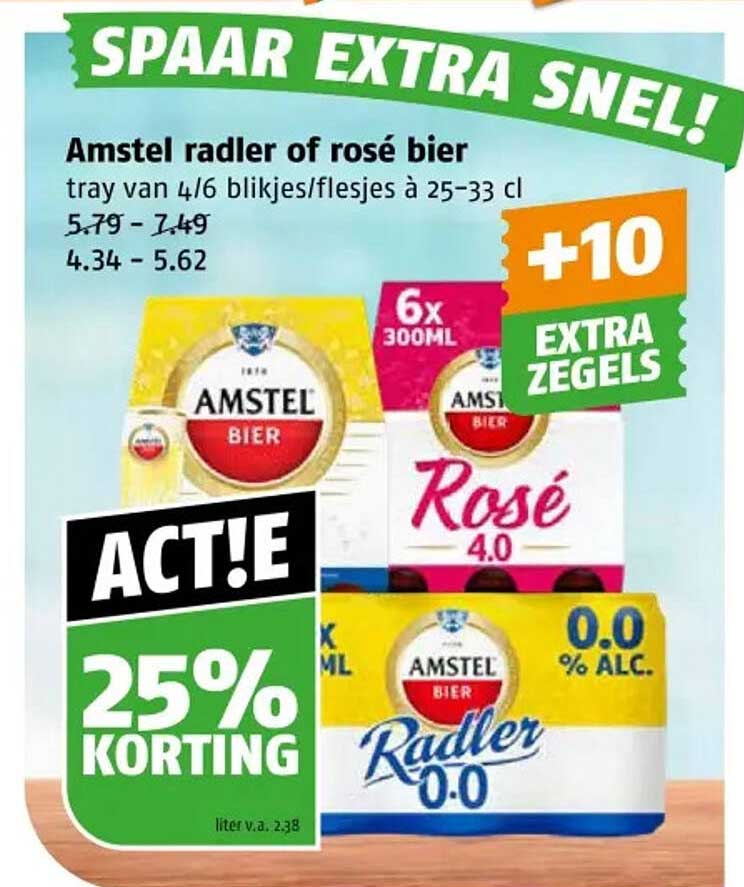 Amstel radler of rosé bier