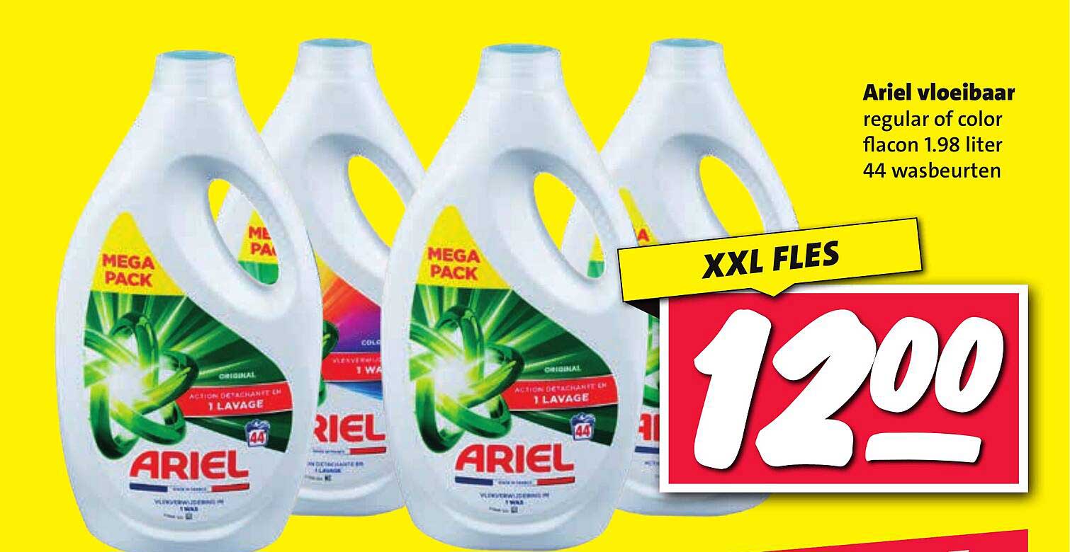 Ariel vloeibaar regular of color flacon 1.98 liter 44 wasbeurten