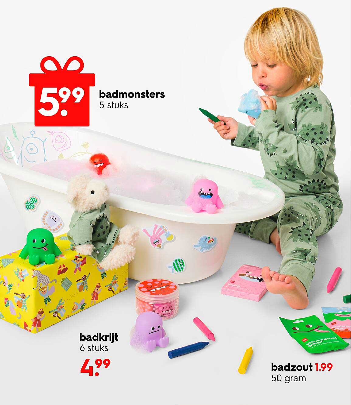 badmonsters 5 stuks voor €5,99