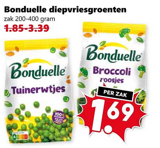 Bonduelle diepvriesgroenten zak 200-400 gram