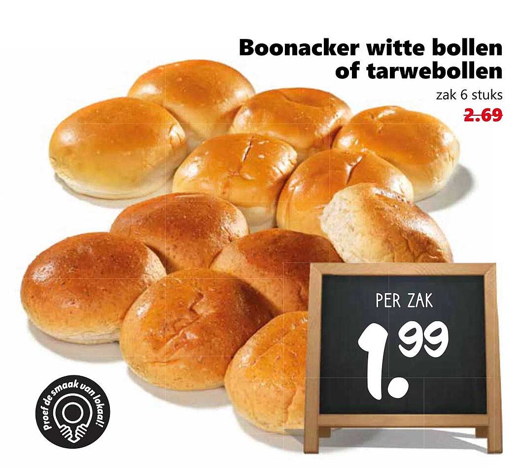 Boonacker witte bollen of tarwebollen zak 6 stuks