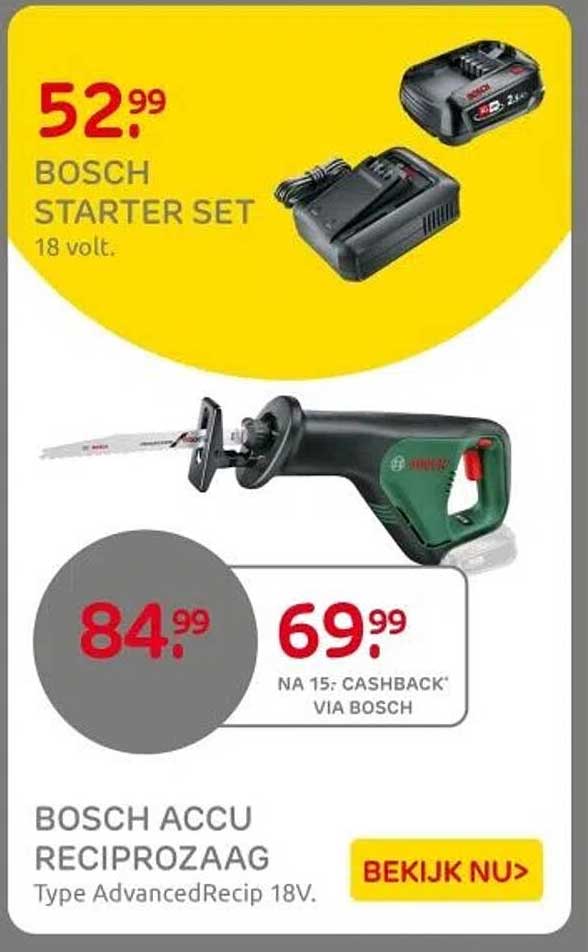 BOSCH ACCU RECIPROZAAG Type AdvancedRecip 18V.