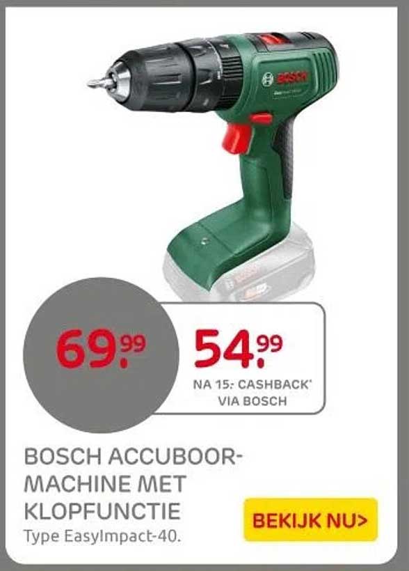 BOSCH ACCUBOORMACHINE MET KLOPFFUNCTIE Type EasyImpact-40