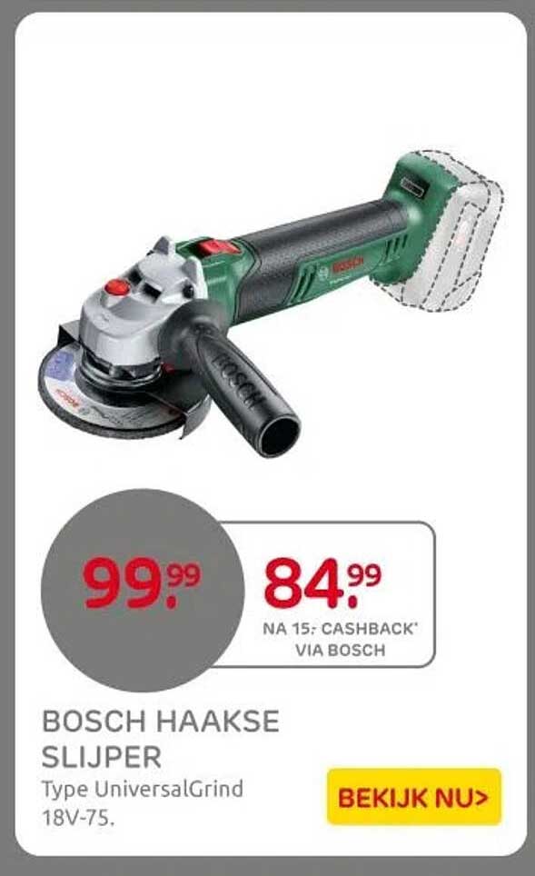 BOSCH HAAKSE SLIJPER Type UniversalGrind 18V-75